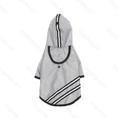 Double Striped Hooded regenjas L70Cm grijs