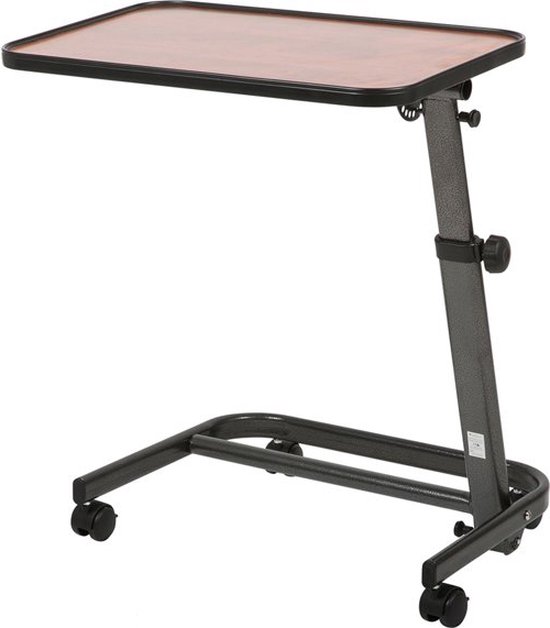 Careline bedtafel walnoot - hoogteverstelbaar 76-105cm