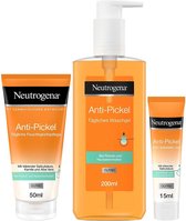 Neutrogena - Anti-Pickel Set: Met Daily Wash Gel (200 ml), Daily Moisturizing Care Oil-Free (50 ml) & SOS Immediate Aid Gel (15 ml) - Anti Acne Gezichtsverzorgingsset