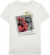 Tshirt Homme Marvel Deadpool -L- Crème Selfie Anniversaire