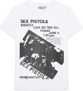 Sex Pistols Heren Tshirt -L- Manchester Flyer Wit