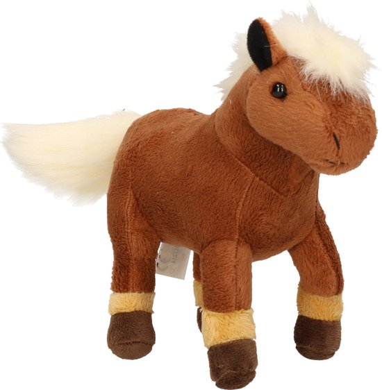 De volgende Neerwaarts Verklaring Pluche bruine paarden knuffel met witte manen 26 cm - Paarden knuffels -  Speelgoed... | bol.com