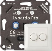 Lybardo ITEC 2 x 3-75W Pro LED Duo Gradateur - Coupure de phase - Universel - Fusible électronique - Intégré - Complet avec cadre de protection