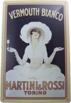 Wandbord Pub Cafe Bord - Martini Rossi Torino Vermouth Bianco