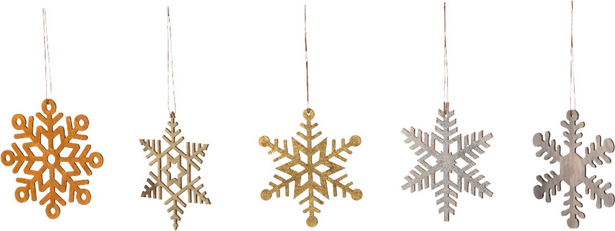 Kerst ornamenten Kristal per set 5 stuks