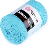 Macramé touw azuur blauw 85% katoen 15% polyester | 2mm x 225 meter koord