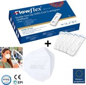 Zelftest corona flowflex - covid thuistest - Nederlandse coronatest - per stuk verpakt - met gratis FFP2 mondkapjes - 5 stuks