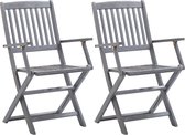 Decoways - Tuinstoelen inklapbaar 2 stuks massief acaciahout