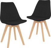 Decoways - Eetkamerstoelen 2 st stof zwart