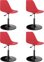 Decoways - Eetkamerstoelen draaibaar 4 stuks PP rood