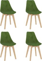 Decoways - Eetkamerstoelen 4 stuks fluweel lichtgroen