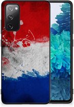 Mobiel TPU Hard Case Geschikt voor Samsung Galaxy S20 FE Telefoon Hoesje met Zwarte rand Nederlandse Vlag