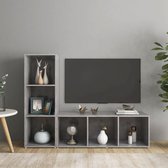 Decoways - Tv-meubelen 2 stuks 107x35x37 cm spaanplaat betongrijs