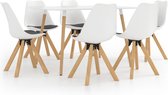 Decoways - 7-delige Eethoek wit en zwart