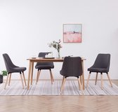 Decoways - Eetkamerstoelen 4 stuks stof donkergrijs