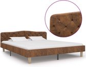 Decoways - Bedframe kunstsuède bruin 180x200 cm