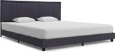 Decoways - Bedframe stof donkergrijs 160x200 cm