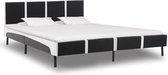 Decoways - Bedframe kunstleer zwart en wit 180x200 cm