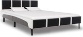 Decoways - Bedframe kunstleer zwart en wit 140x200 cm