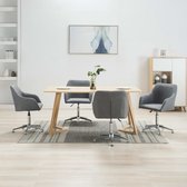 Decoways - Eetkamerstoelen draaibaar 4 stuks stof lichtgrijs