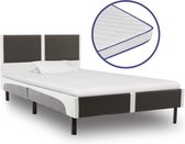 Decoways - Bed met traagschuim matras kunstleer 90x200 cm
