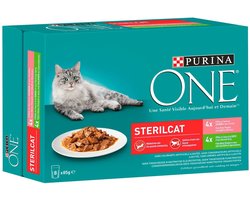 Purina ONE Kattenvoer Nat Adult Sterilcat Kalkoen & Zalm - 8 x 85 gr