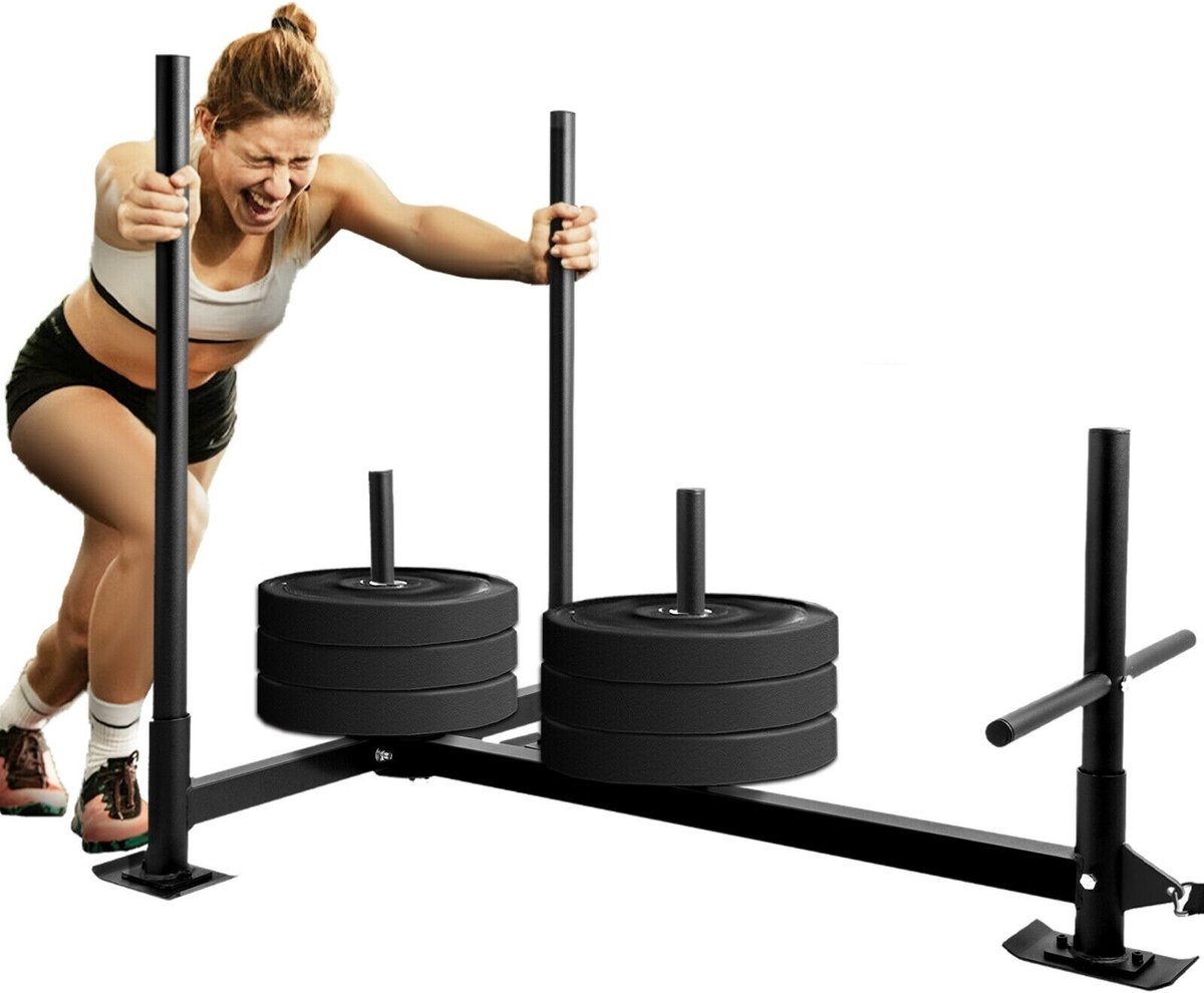 Vevor® Power Sled - Gewicht Slee - Fitness Slee - Sprintslee - Zwart - tot 220kg - 112 x 78 x 92 CM