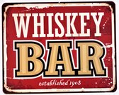 2D metalen wandbord "Whiskey Bar" 25x20cm