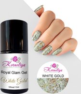 Korneliya Royal Glam Gellak - Glitter Gelpolish   WHITE GOLD 12 ml