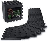 AthleticPro Vloerbeschermingsmat Fitness [31x31cm] - 18 extra dikke vloermatten [20% meer bescherming] - Antislip beschermingsmatten voor fitness & fitnesstoestellen