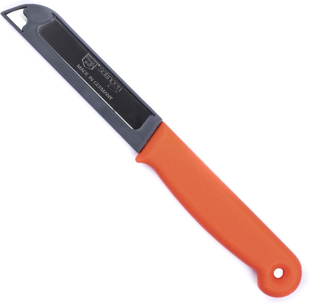 Solingen Schilmesje – RVS Glad – 18,5 cm met Blade Cover – Oranje