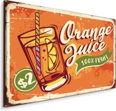 Schilderij - Orange Juice, 100% Fruit, Reclame, Premium Print
