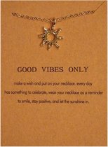 Good Vibes Only ketting - Zon ketting - Geluksketting - Goud