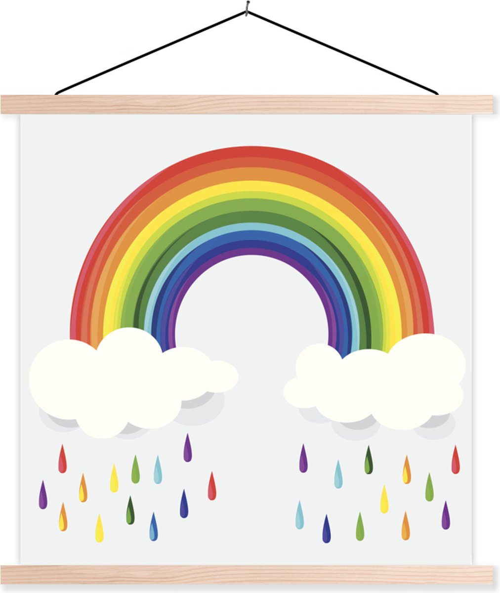 illustration d'un arc en ciel avec nuages et gouttes arc-en-ciel ...