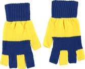 Vingerloze handschoenen | Handschoenen carnaval | handschoenen carnaval kobalt geel | one size | Vingerloze handschoenen dames | Vingerloze handschoenen heren | fingerless gloves |