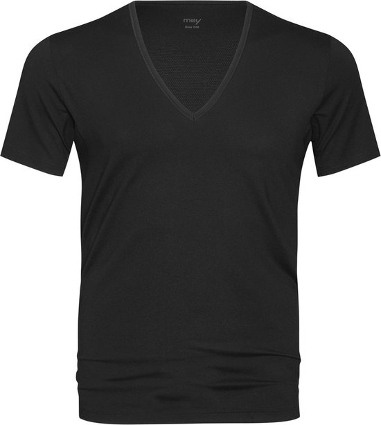 Mey - Dry Cotton V-hals T-shirt Zwart - Heren - Maat XXL - Slim-fit