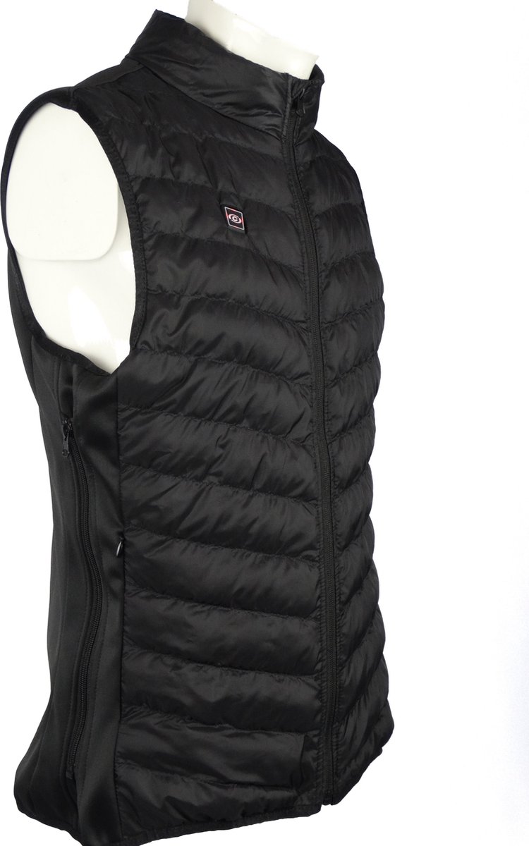 Capit Verwarmde Bodywarmer Joule incl. powerbank Infrarood Softshell Carbonwire USB /XL Zwart