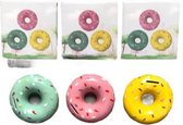 Spaarpot Donut Keramiek - Geel met Roze - 17 cm