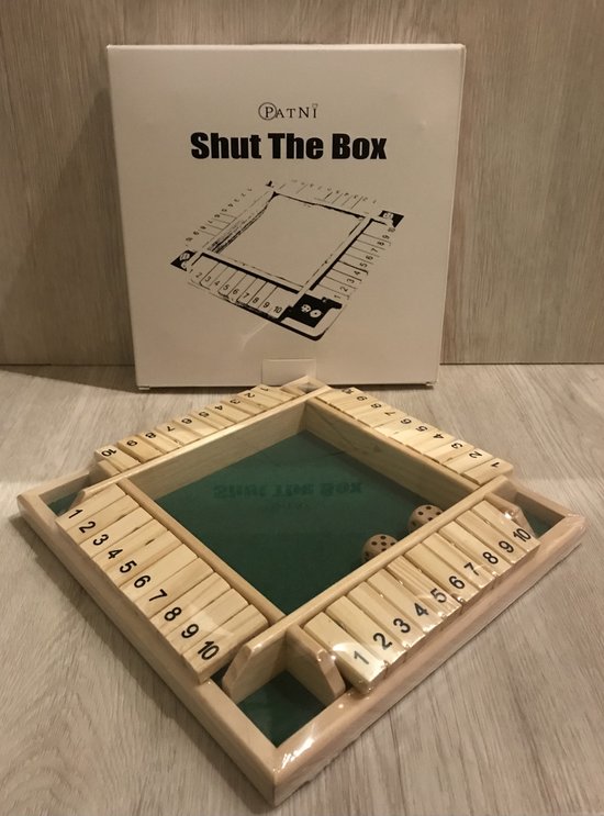 Shut the box 1 - 4 spelers || Dobbelspel - Bordspel - Bordspellen - drankspel - gezelschapsspel voor volwassenen en kinderen - Patni