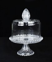 ACR Hoogwaardige glazen Taartplateau - Met Stolp - Glas - 20 cm