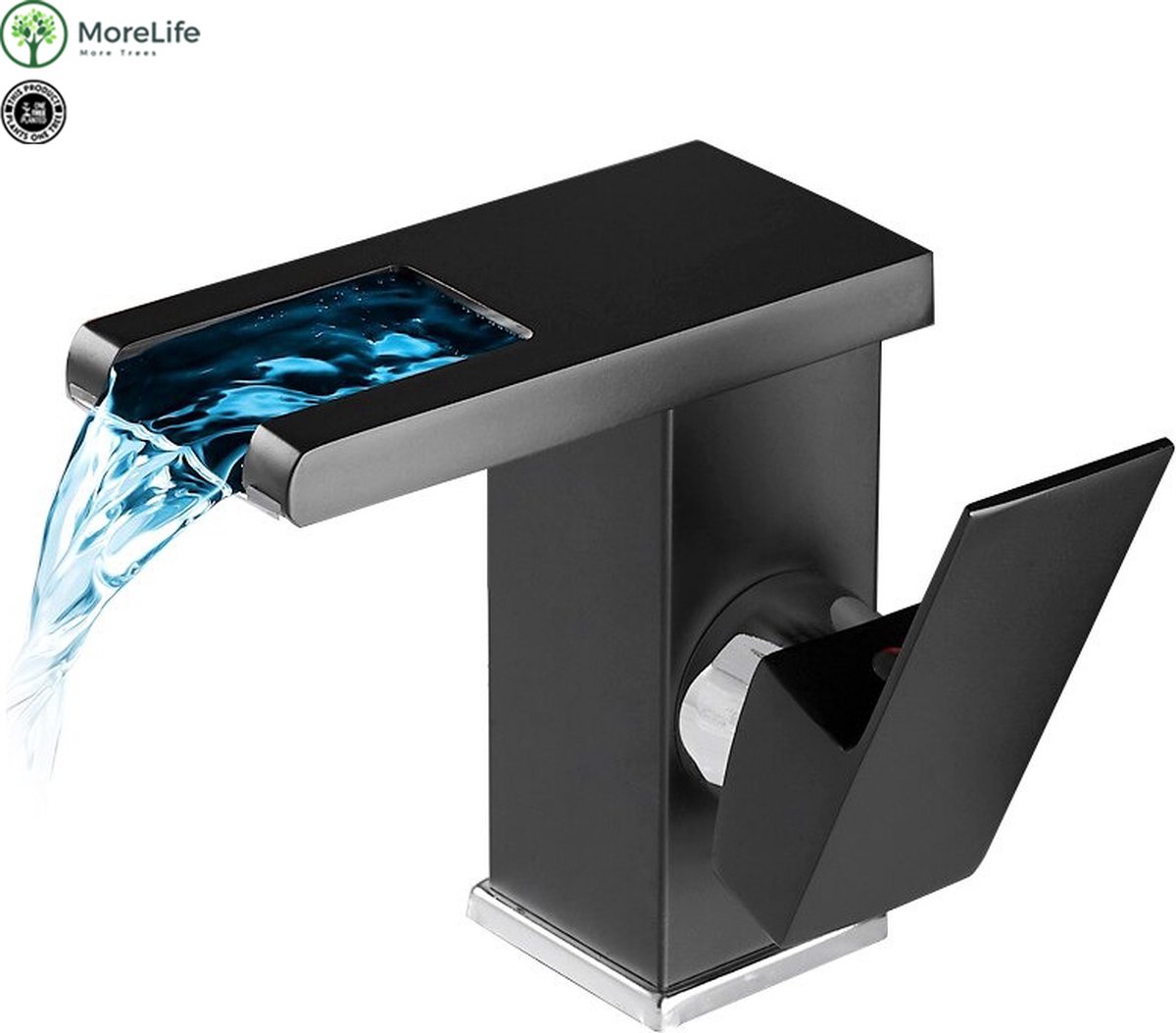 MoreLife Badkamer kraan Wastafel Kraan Waterval effect Kraan met