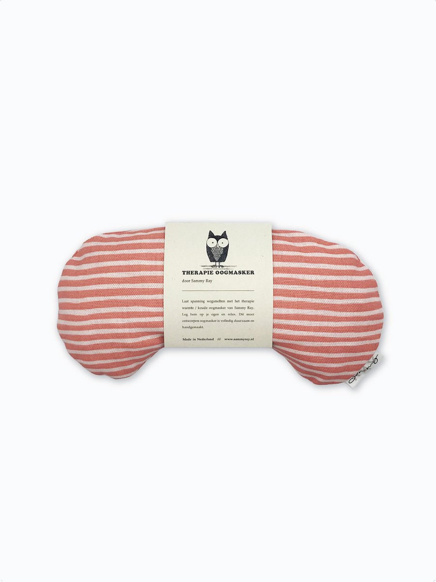 Goedkoopste Oogmasker warmtekussen - Roze Wit gestreept - Duurzaam cadeau - Kersenpitten - Meditatiekussen - Oogkussen - Yoga - Meditatie - Ontspanning - Migraine