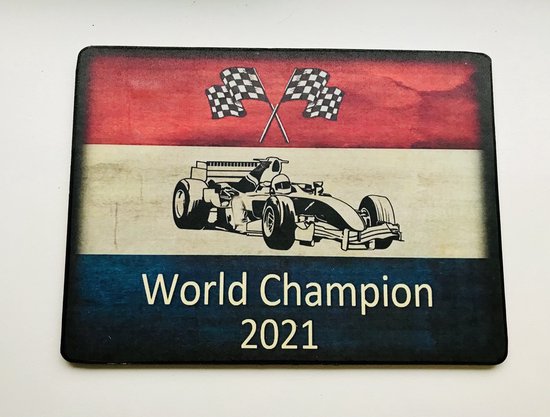 World champion 2021 max verstappen - hout bordje - formule 1 race  -brievenbus cadeau... | bol.com