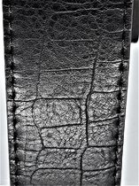 Lili 41 - Leren riem zwart, voor automatische buckle, krokodillenpatroon L115cm, H38mm, D4mm