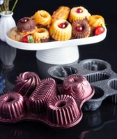Taart – Mini 4 vaks – Minicake - Minicakevorm - Cakevorm - Taartvorm – Zwart - Graniet – 23 cm