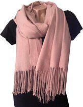 Lange Warme Dames Sjaal - Roze - 180 x 78 cm (D30)