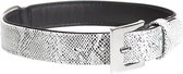 Trendy leder halsband Grijs 32-38cm/19mm