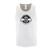 Witte Tanktop sportshirt met "Member of the Gin club" Print Zwart Size XXXL