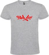 Grijs  T shirt met  "Bad Boys" print Rood size XXL