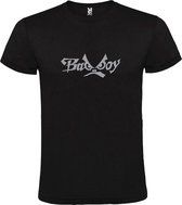 Zwart  T shirt met  "Bad Boys" print Zilver size M